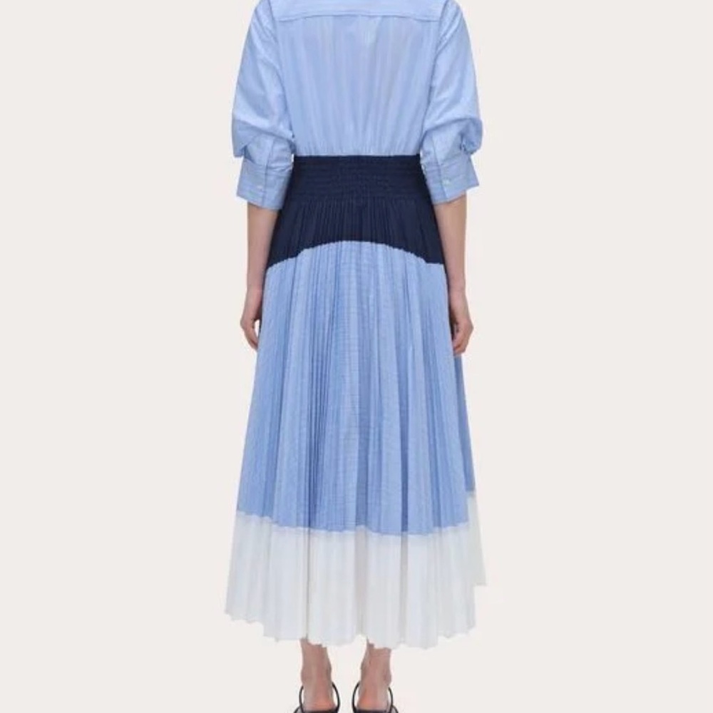 Elegant Blue and White Women's Dress